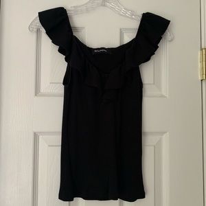 Reformation black ruffle tank top - Size Medium